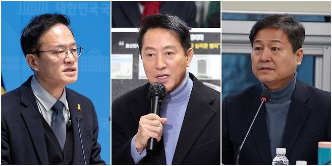 왼쪽부터 박주민 더불어민주당 의원, 오세훈 서울시장, 김영배 민주당 의원. 연합뉴스·김영배 의원 페이스북 갈무리왼쪽부터 박주민 더불어민주당 의원, 오세훈 서울시장, 김영배 민주당 의원. 연합뉴스·김영배 의원 페이스북 갈무리