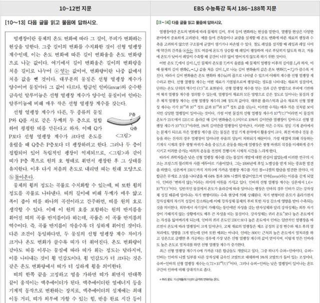 지난해 수능 국어영역의 초고난도 문항으로 꼽히는 10~12번의 지문은 EBS 연계 문항이었다. 출처 EBS 홈페이지