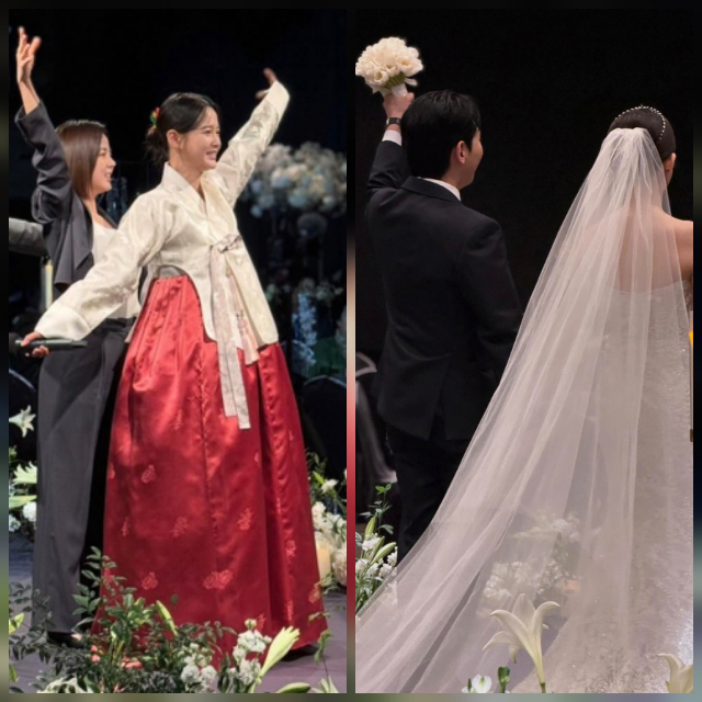 남보라가 여동생의 결혼식에서 누구보다 벅찬 축하의 순간을 보냈다.사진=남보라 SNS