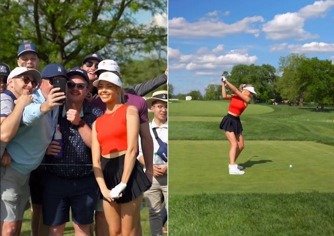 클레어 호글이 2025년 5월 13일 인스타그램에 공개한 골프 플레이 영상 캡처. 팬들과 함께한 장면과 라운드 모습이 담겼다. 클레어 호글 인스타그램