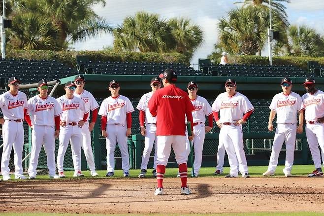 SSG 랜더스 선수단의 미국 플로리다 스프링캠프 훈련 모습. /사진=SSG 랜더스 제공