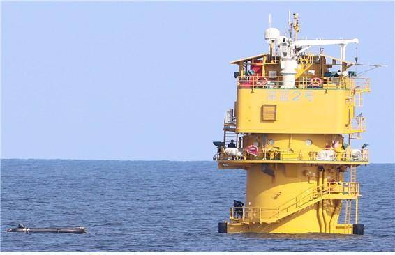 중국이 서해 한중 잠정조치수역(PMZ)에 설치한 구조물 선란 1호. 이병진 더불어민주당 의원실 제공.