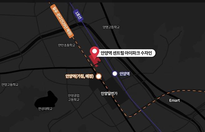 사진=안양역센트럴아이파크수자인 홈페이지