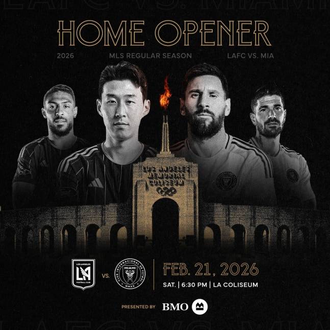 로스앤젤레스(LA)FC와 인터 마이애미는 내달 22일 오전 11시 30분(한국시간) 2026시즌 MLS 개막전에서 격돌한다. /사진=LAFC SNS 캡처