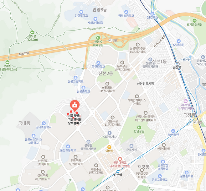 ▲ 서울시 남부기술교육원 위치도