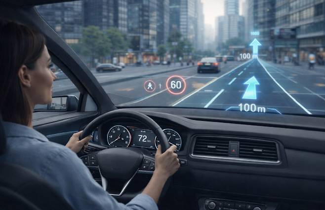 AR HUD 예시 이미지 (사진=GPT생성)