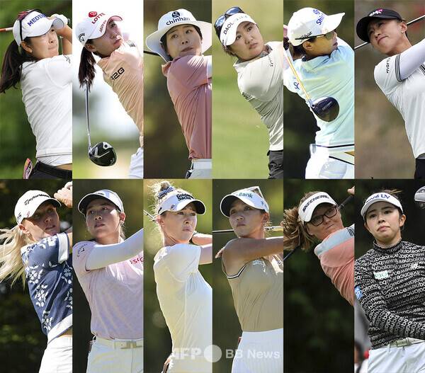 미국여자프로골프(LPGA) 투어 2026시즌 개막전 힐튼 그랜드 베케이션스 토너먼트 오브 챔피언스에 출전하는 김아림, 황유민, 이소미, 유해란, 임진희, 양희영 프로. 찰리 헐, 지노 티띠꾼, 넬리 코다, 리디아 고, 브룩 헨더슨, 야마시타 미유. 사진제공=ⓒAFPBBNews = News1 (사진을 무단으로 사용하지 마십시오.)