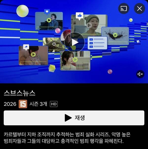 ▲넷플릭스에서 스브스뉴스를 검색했을 때 나오는 화면.