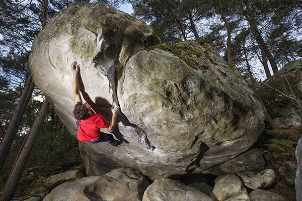 파리 퐁텐블로 숲속 바위들에서 볼더링이 처음 시작되었다. 당시 클라이머들은 볼더링을 알프스를 오르기 위한 훈련 수단으로 여겼다. 출처 Ocun.
