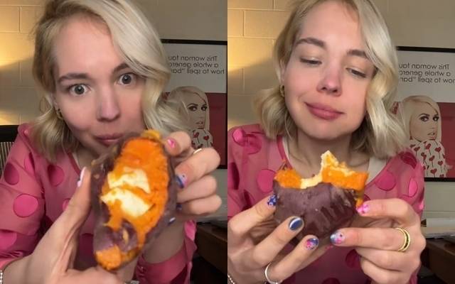 미국 조지아주의 인플루언서 코트니 쿡(Courtney Cook)이 2025년 12월 군고구마 속에 치즈스틱을 넣어 먹는 영상을 틱톡에 게시해 1000만회 이상의 조회수를 기록했다. 틱톡 캡처