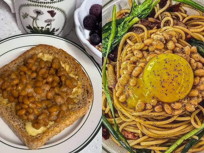 나또를 활용한 다양한 SNS 레시피(SNS 갈무리)