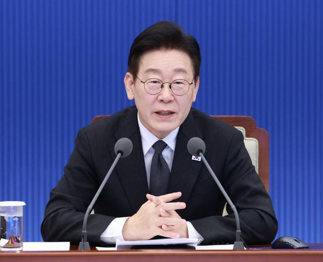 ▲이재명 대통령이 29일 청와대에서 열린 수석보좌관회의에서 발언하고 있다. ⓒ연합뉴스