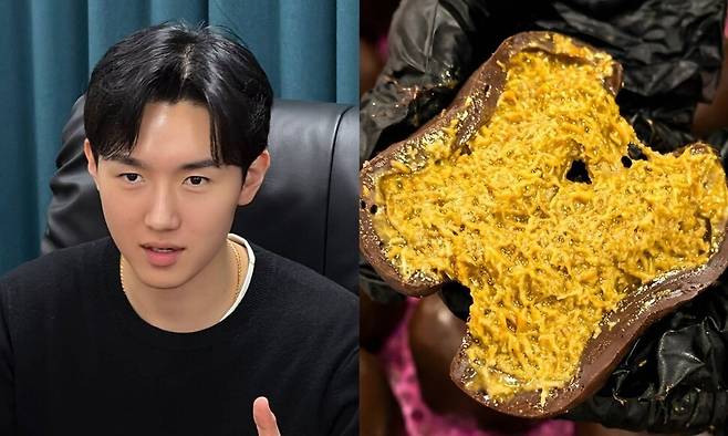 이윤민(32) 몬트쿠키 대표와, 몬트쿠키에서 제조 중인 두바이쫀득쿠키. 이 대표 제공