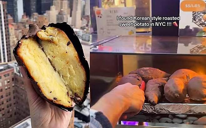 뉴욕에서 판매 중인 한국식 군고구마 [SNS 캡처]