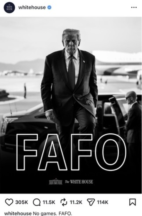 미 백악관 홈페이지에 오른 트럼프 대통령 사진