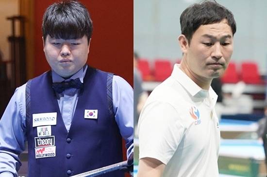 오는 26일 독일에서 개막하는 3쿠션 국가대항전에 참가하는 조명우(왼쪽)와 최완영. 두 선수로 구성된 한국팀은 미국과 첫 경기를 치른다. (사진=SOOP, MK빌리어드뉴스DB)