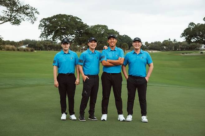 [서울=뉴시스]왼쪽부터 김민규, 송영한, 안병훈, 대니 리. (사진=스포츠닷 제공)