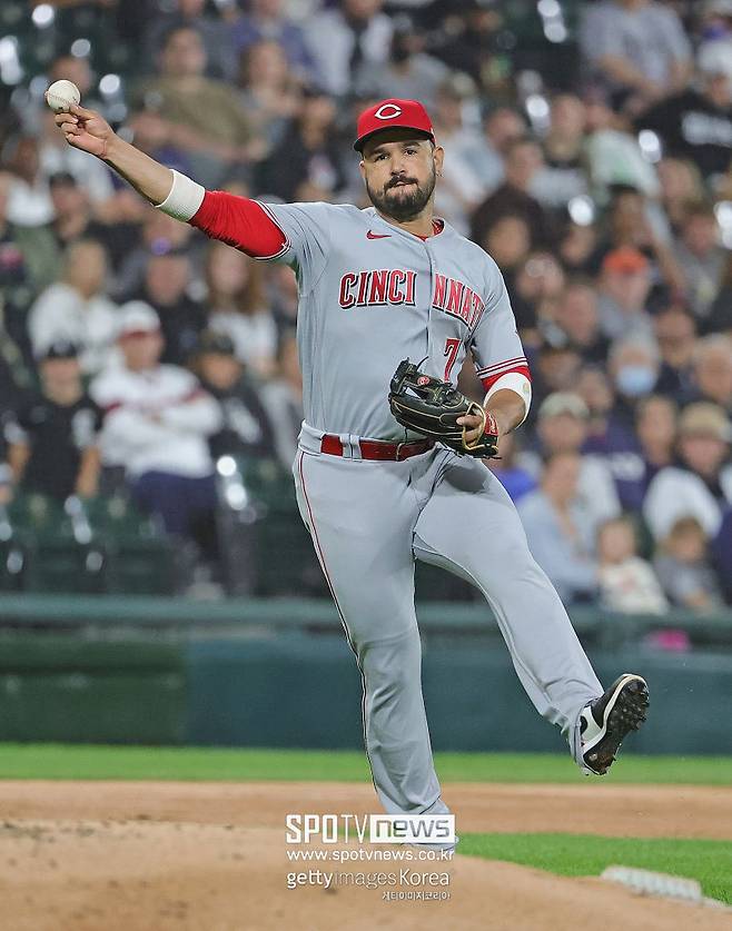 ▲ 신시내티 레즈 시절 에우제니오 수아레스. 2025시즌 종료 후 FA 자격을 얻은 수아레스는 시애틀 매리너스를 떠나 신시내티로 돌아왔다.