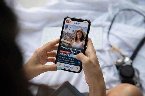 최근 여행사들이 진행한 라이브 방송에 대량 모객이 이어지며 판매 채널로서 큰 관심을 얻고 있다 / AI 생성 이미지