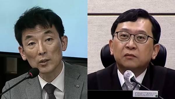 이하상 변호사(왼쪽),&nbsp;이진관 부장판사