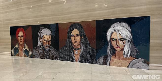 더 위쳐3 캐릭터 픽셀 아트 메시지 보드. (사진= 문원빈 기자)