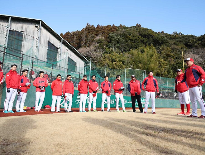스프링 캠프 중인 히로시마 도요 카프