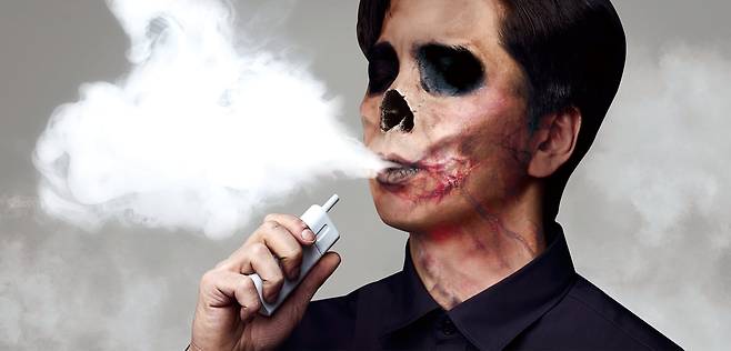 전자담배 담뱃갑에 포시되는 경고 그림/보건복지부 제공