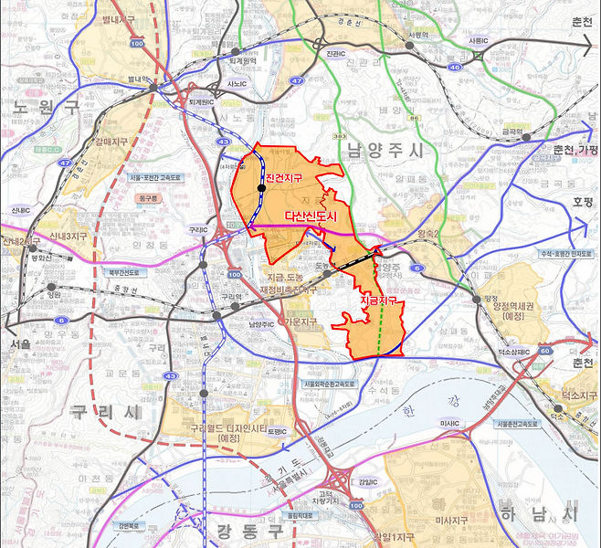 다산신도시 위치도.