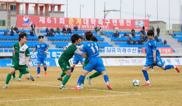 2025년 열린 제61회 춘계대학축구연맹전 경기 모습. 통영시 제공