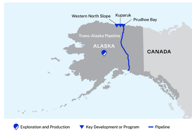 ▲미국 알래스카 LNG 프로젝트의 유가스전 및 가스관 건설 계획. 코노코필립스