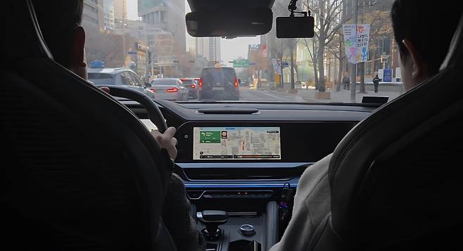 SKT 에이닷 오토를 적용한 르노코리아 필랑트 주행 사진/사진=백지현 기자