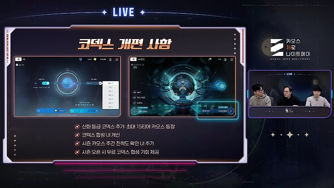 코덱스를 개편하며 수집 재미를 높인다(출처=실황 캡처).