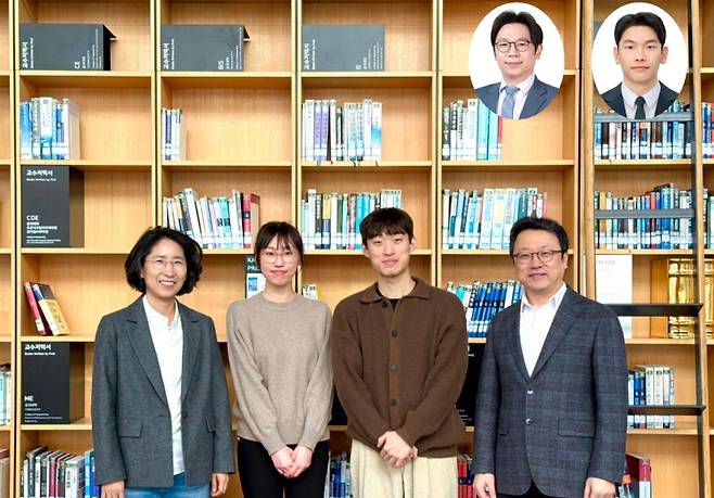 (왼쪽부터)KAIST 이현주 교수, 최윤지 박사 과정생, 한재범 박사 과정생, KAIST 박정영 교수 (윗줄 왼쪽부터) 서울대 한정우 교수, 정석현 박사. KAIST
