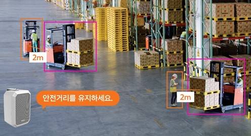 작업자의 상태나 현장 상황을 분석해 안전 수칙 준수를 권고하는 한화비전 AI 카메라 / 사진 = 회사 제공