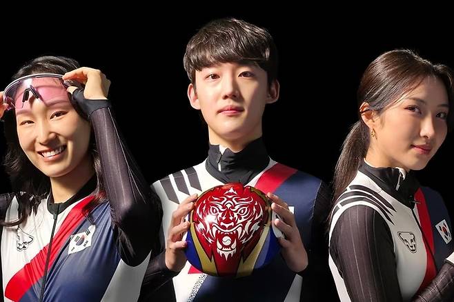 ‘빅토리 프로필’ 사진 (왼쪽부터) 최민정 선수, 임종언 선수, 김길리 선수. [사진출처 = 삼성전자]