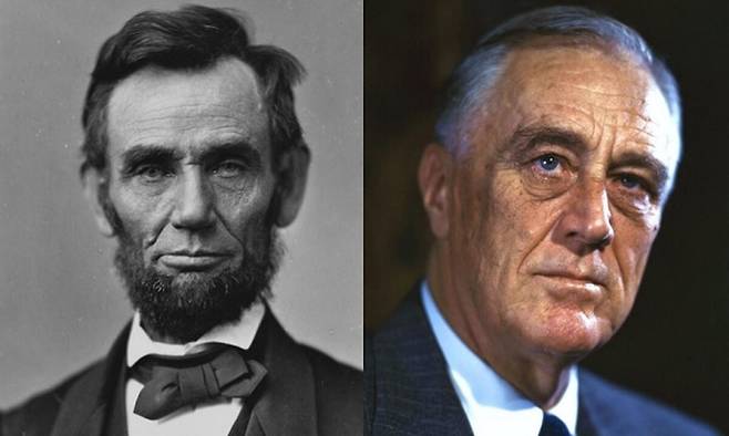 멕시코가 역사적으로 후하게 평가하는 미국 대통령&nbsp;에이브러햄 링컨(왼쪽)과 프랭클린 루스벨트. 이들과 달리 도널드 트럼프 현 대통령은 미국·멕시코 관계를 1846∼1848년 전쟁 당시만큼이나&nbsp;나쁘게 후퇴시켰다. 세계일보 자료사진
