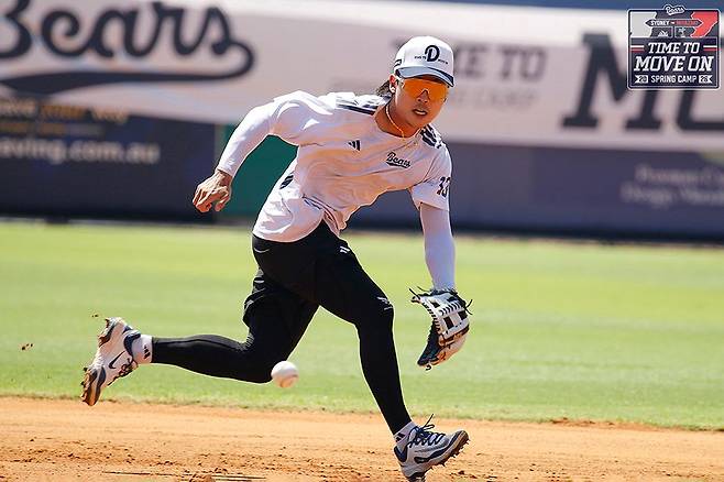 ▲ 올 시즌 자신의 장점을 십분 발휘하며 주전 2루수 경쟁에 도전장을 내민 이유찬 ⓒ두산베어스