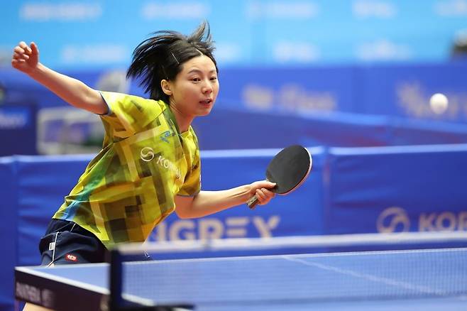 대한항공 최효주의 경기 장면 [대한탁구협회 제공. 재판매 및 DB 금지]