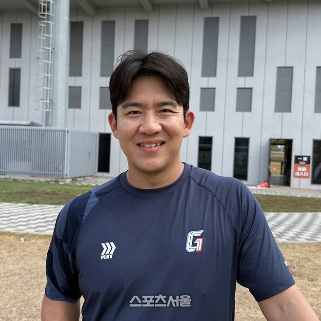 롯데 김민성이 스포츠서울과 인터뷰에 임하고 있다. 타이난 | 박연준 기자 duswns0628@sportsseoul.com