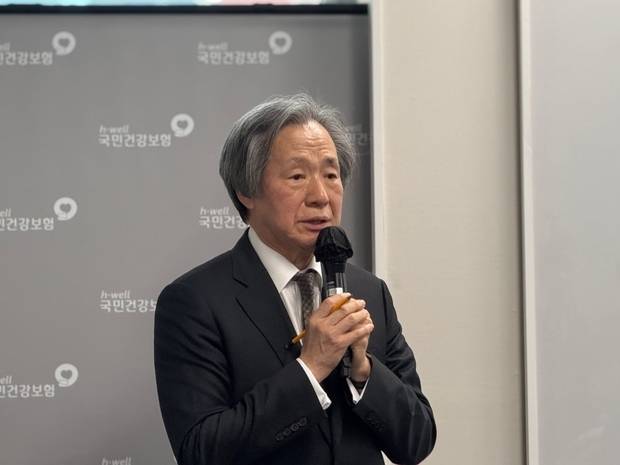 정기석 국민건강보험공단 이사장이 5일 국민건강보험공단 영등포북부지사에서 진행된 출입기자단 간담회에서 발언하고 있다. 박지수 기자