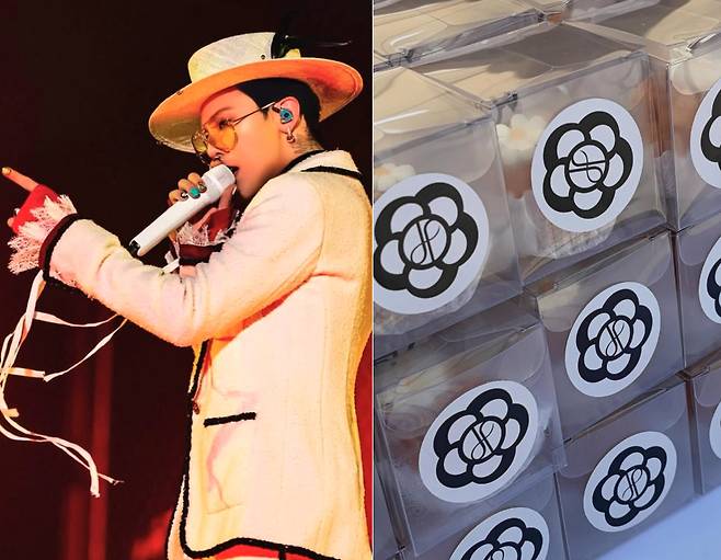 가수 지드래곤이 지난 6일 개최한 팬미팅 현장에서 팬들에게 ‘역조공’으로 제공한 호두과자. [지드래곤·부창제과 인스타그램 캡처]