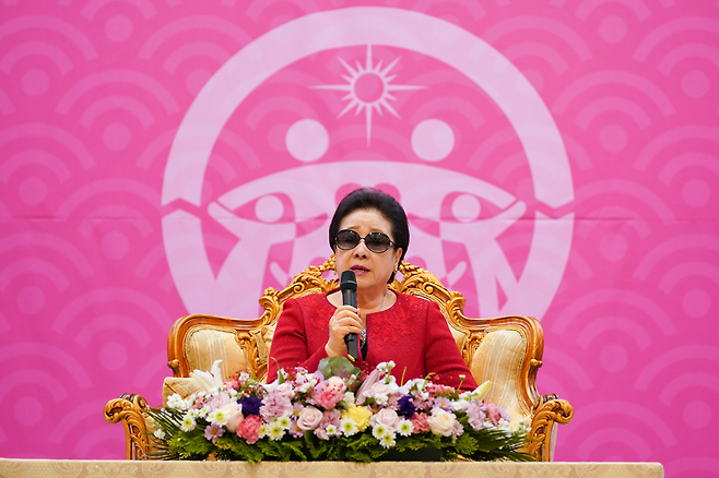 △&nbsp; 통일교의 한학자 총재 ⓒ통일교 사이트 'FFWPU Mission Support'