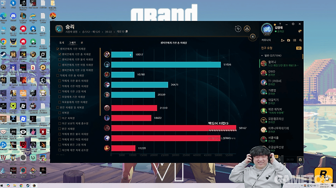 정녕 1세트에서 보여준 패작 듀오가 맞는가 (사진= 풍월량 방송)