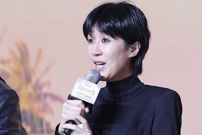 넷플릭스 예능 '솔로지옥 시즌5' 제작발표회에 참석한 홍진경. 26.1.14 ⓒ이혜영 기자 lhy@hankooki.com