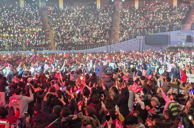 8일 서울 송파구 잠실실내체육관에서 열린 '한동훈 토크콘서트 2026' 모습. /사진=지선우 기자