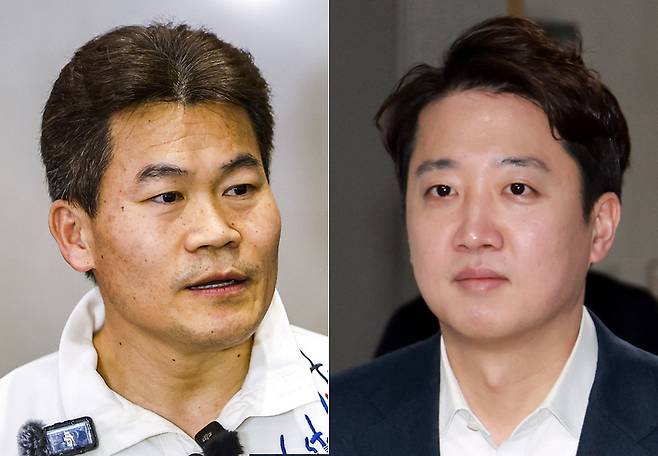 한국사 강사 출신 유튜버 전한길(좌)씨와 이준석 개혁신당 대표. [뉴시스]