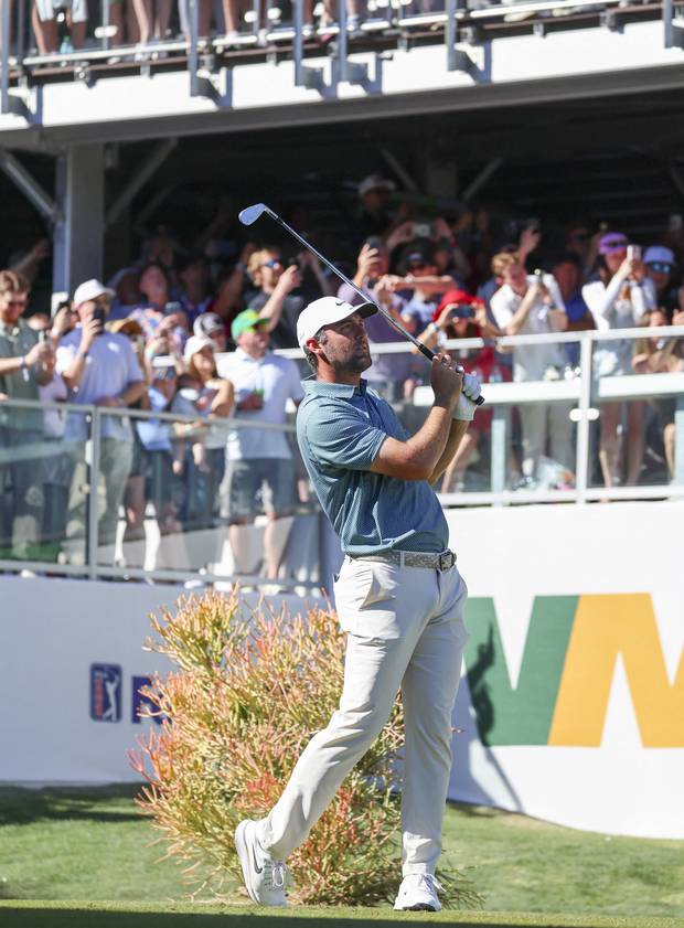 4라운드 16번 홀에서 티샷하는 스코티 셰플러. 이매진이미지스연합뉴스