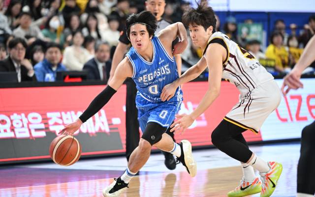 프로농구 대구 한국가스공사 페가수스의 샘조세프 벨란겔이 LG 진영 돌파를 시도 중이다. KBL 제공