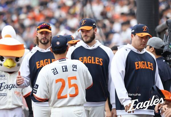 (왼쪽부터) 라이언 와이스, 코디 폰세, 류현진. (사진=한화 이글스)