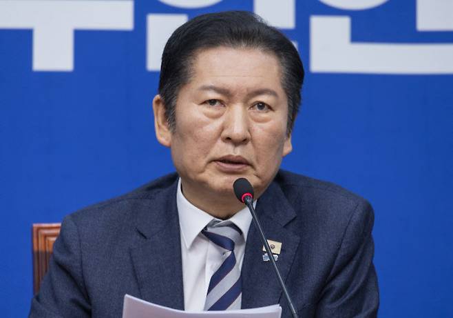 더불어민주당 정청래 대표가 9일 국회에서 열린 최고위원회의에서 발언하고 있다.(사진=연합뉴스)